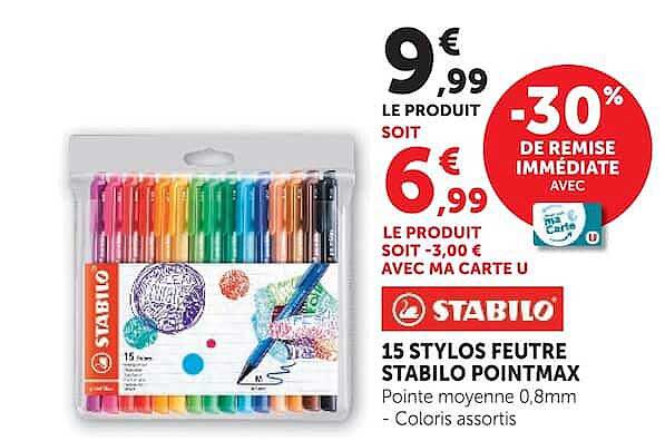 15 STYLOS FEUTRE STABILO POINTMAX