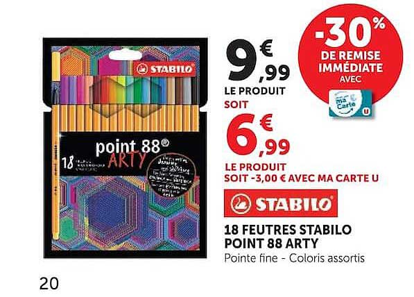 18 FEUTRES STABILO POINT 88 ARTY