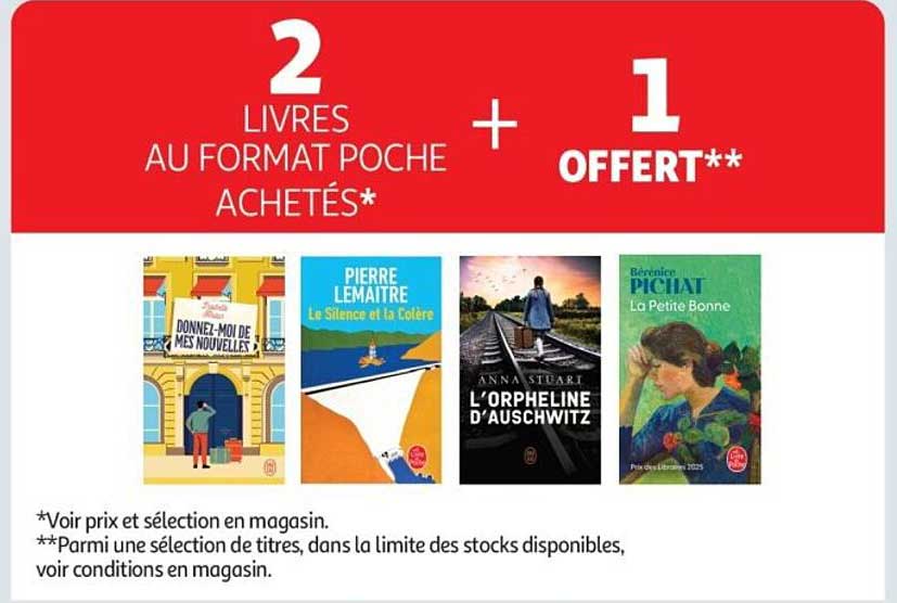 2 LIVRES AU FORMAT POCHE ACHETÉS* + 1 OFFERT**