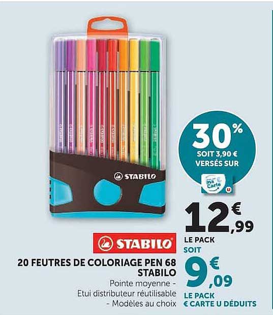 20 FEUTRES DE COLORIAGE PEN 68 STABILO