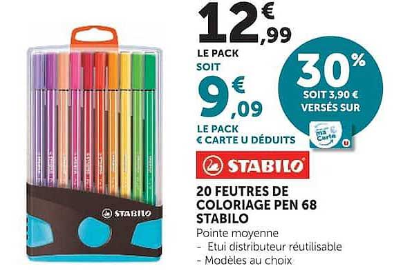 20 FEUTRES DE COLORIAGE PEN 68 STABILO