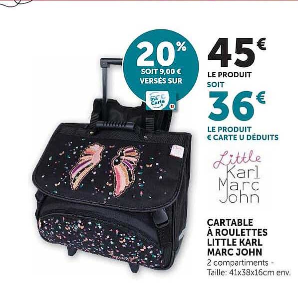 20% soit 9,00 € versés sur la carte U