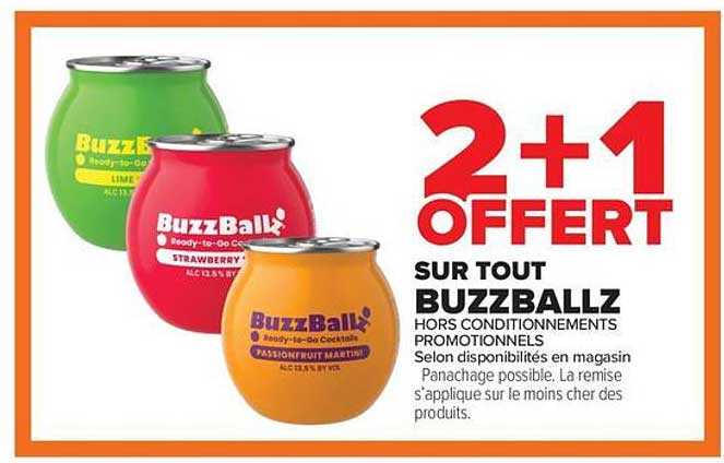 2+1 OFFERT SUR TOUT BUZZBALLZ
