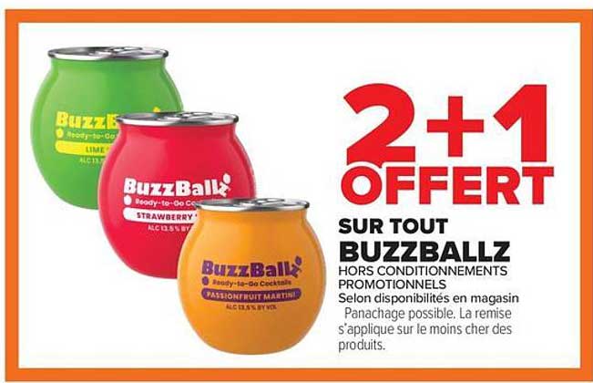 2+1 OFFERT SUR TOUT BUZZBALLZ