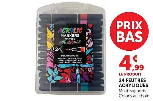 24 FEUTRES ACRYLIQUES