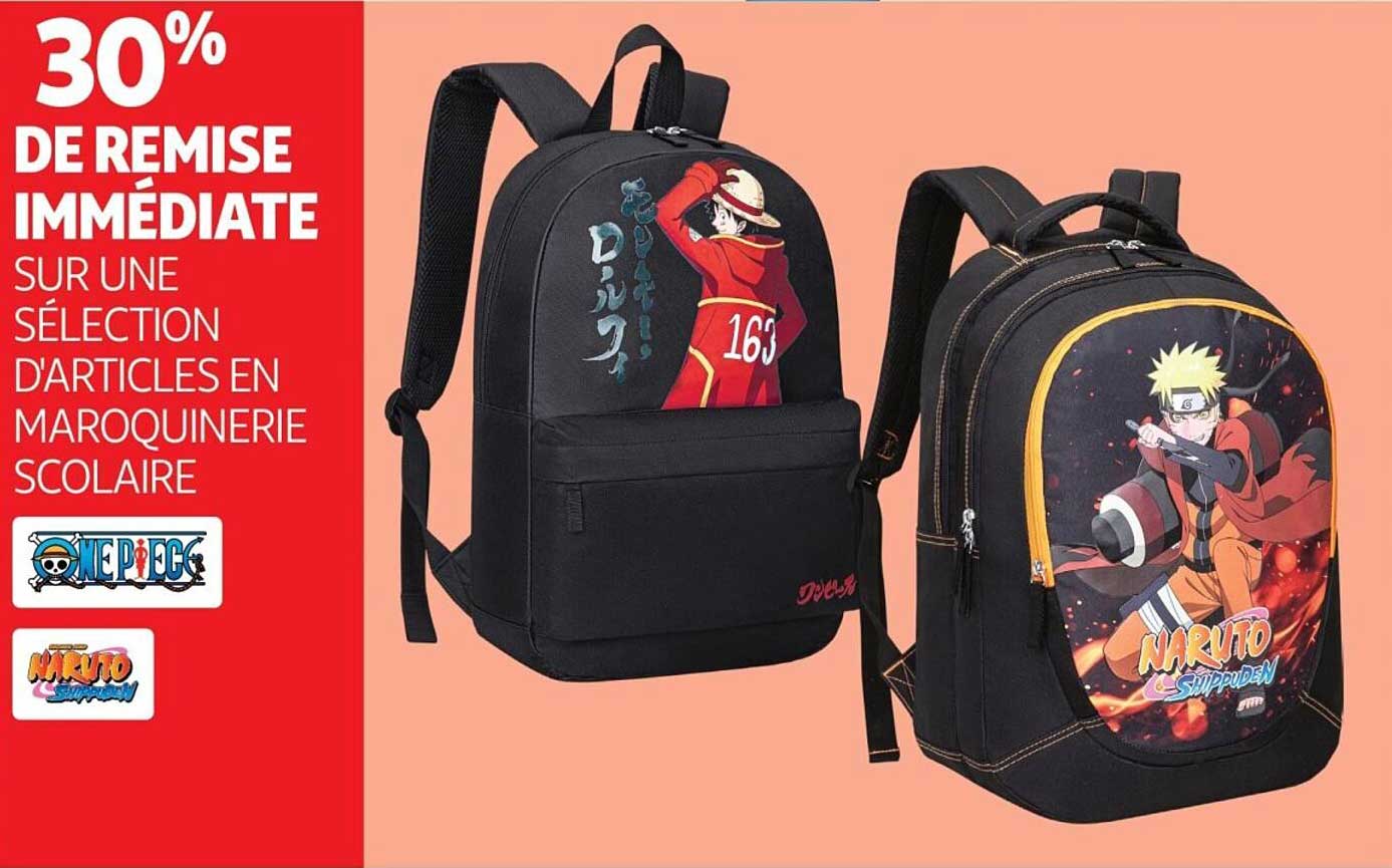 30% DE REMISE IMMÉDIATE SUR UNE SÉLECTION D'ARTICLES EN MAROQUINERIE SCOLAIRE