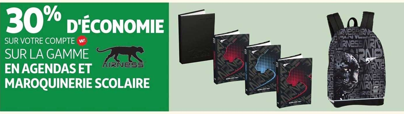 30% D'ECONOMIE SUR VOTRE COMPTE w! SUR LA GAMME EN AGENDAS ET MAROQUINERIE SCOLAIRE