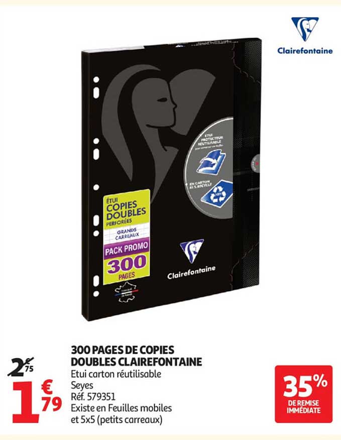 300 PAGES DE COPIES DOUBLES CLAIREFONTAINE