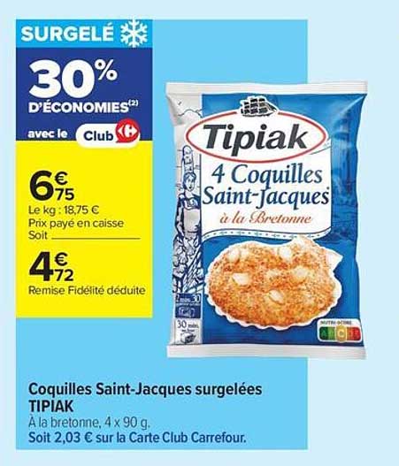 4 Coquilles Saint-Jacques à la Bretonne