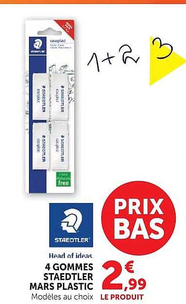 4 GOMMES STAEDTLER MARS PLASTIC