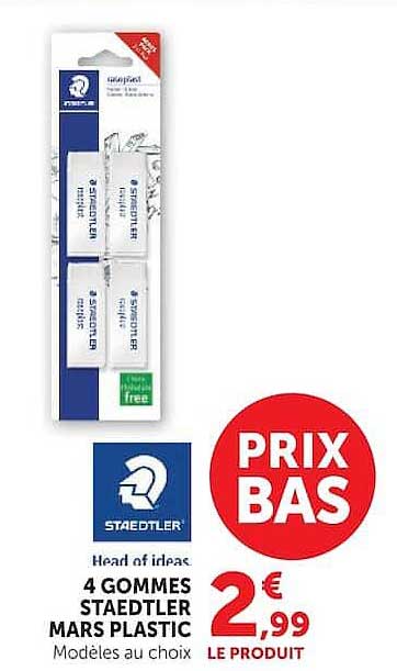 4 GOMMES STAEDTLER MARS PLASTIC
