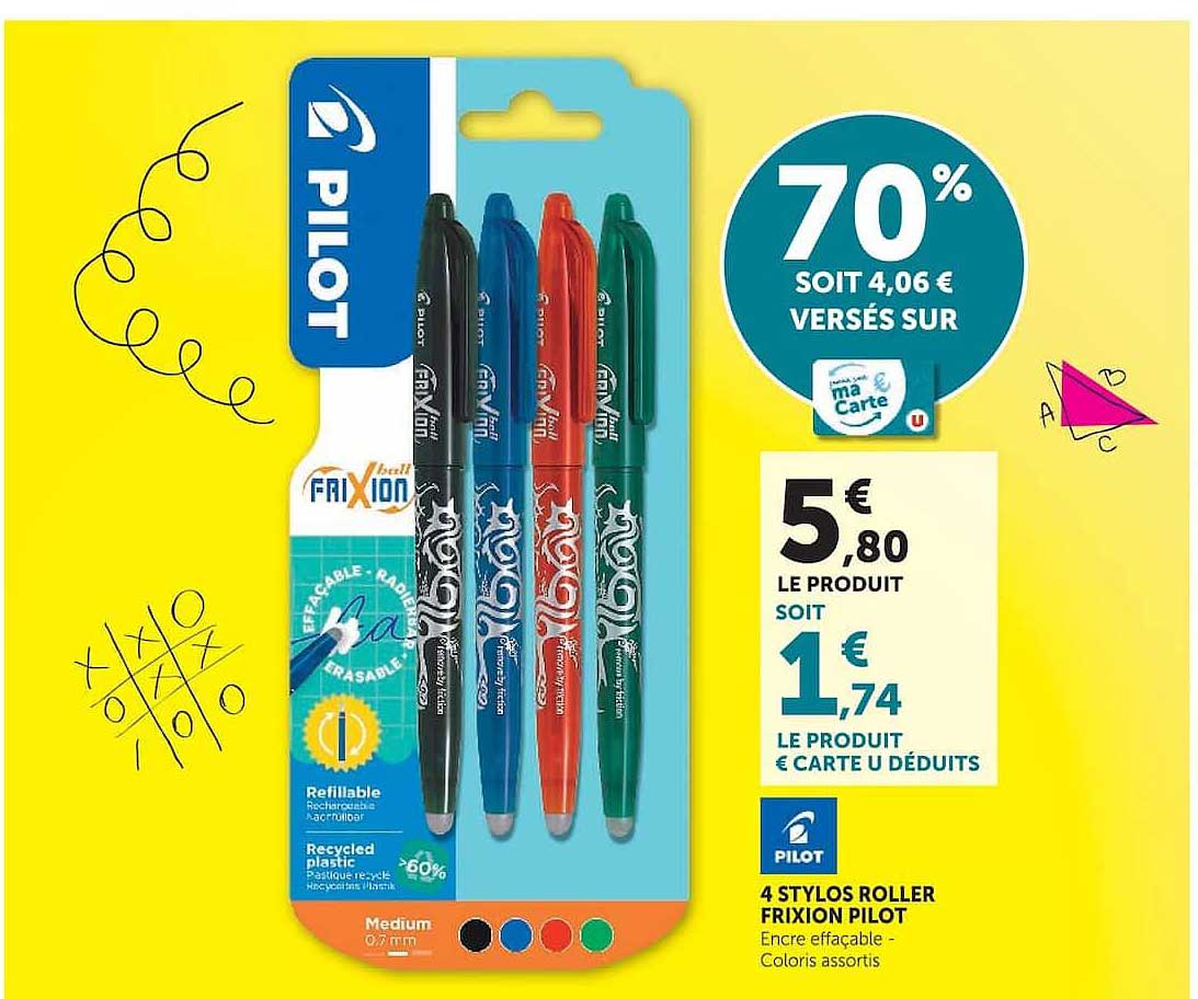 4 STYLOS ROLLER FRIXION PILOT