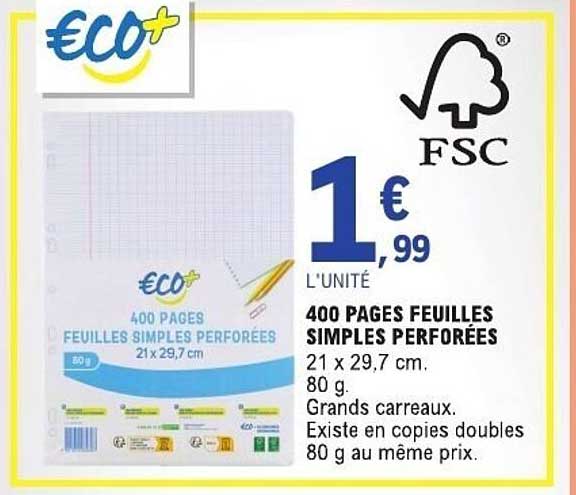 400 PAGES FEUILLES SIMPLES PERFORÉES