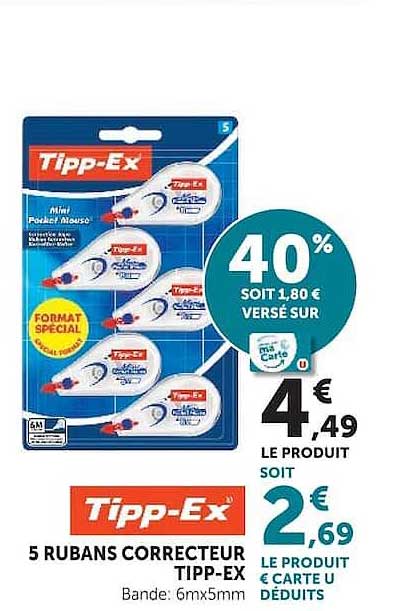 5 RUBANS CORRECTEUR TIPP-EX