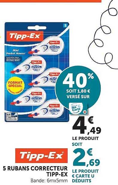 5 RUBANS CORRECTEUR TIPP-EX