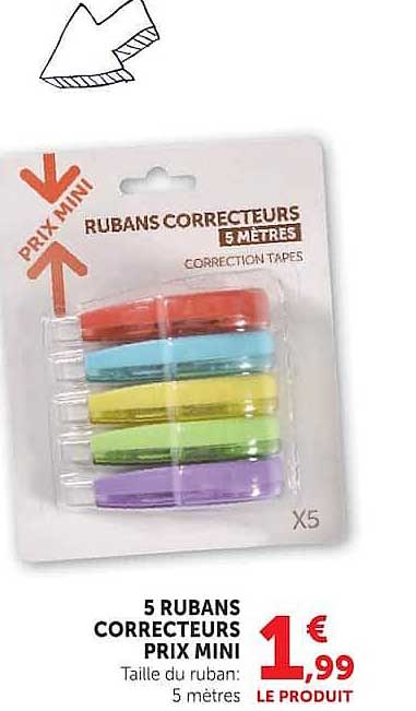 5 RUBANS CORRECTEURS PRIX MINI