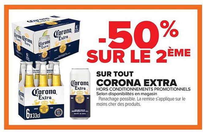 -50% SUR LE 2ÈME SUR TOUT CORONA EXTRA