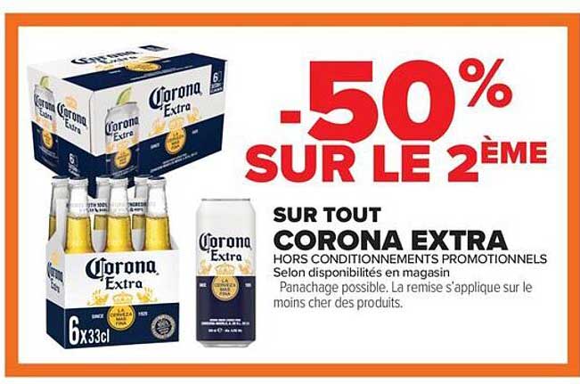 -50% SUR LE 2ÈME SUR TOUT CORONA EXTRA