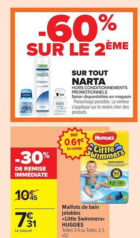 -60% SUR LE 2ÈME SUR TOUT NARTA HORS CONDITIONNEMENTS PROMOTIONNELS