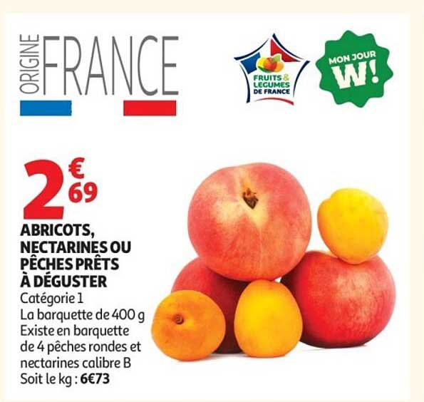 ABRICOTS, NECTARINES OU PÊCHES PRÊTS À DÉGUSTER