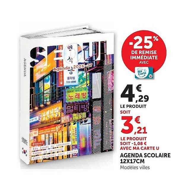 AGENDA SCOLAIRE 12X17CM Modèles villes