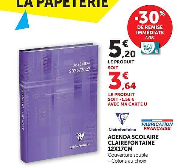 AGENDA SCOLAIRE CLAIREFONTAINE 12X17CM