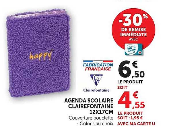AGENDA SCOLAIRE CLAIREFONTAINE 12X17CM