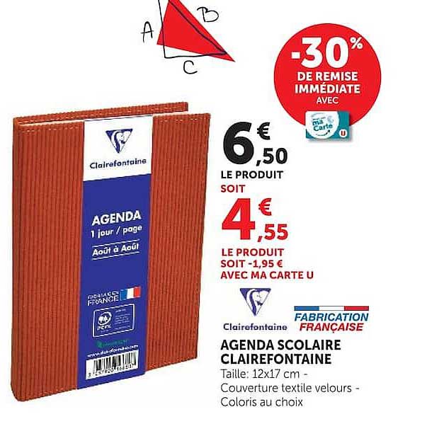 AGENDA SCOLAIRE CLAIREFONTAINE