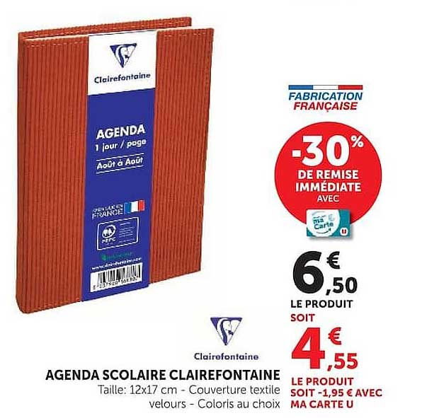 AGENDA SCOLAIRE CLAIREFONTAINE