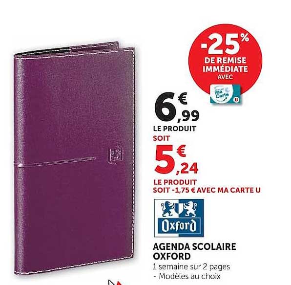 AGENDA SCOLAIRE OXFORD