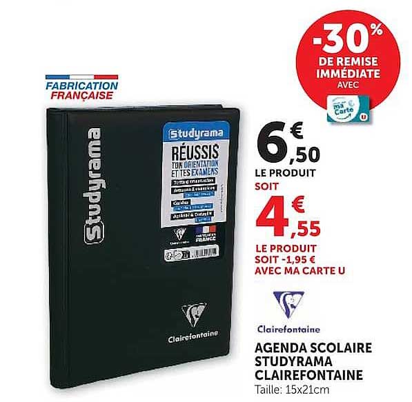 AGENDA SCOLAIRE STUDYRAMA CLAIREFONTAINE