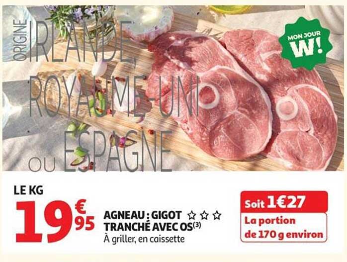 AGNEAU : GIGOT TRANCHÉ AVEC OS