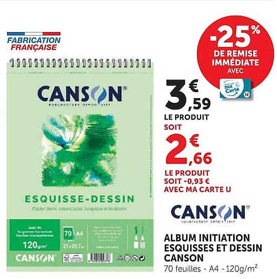 ALBUM INITIATION ESQUISSES ET DESSIN CANSON