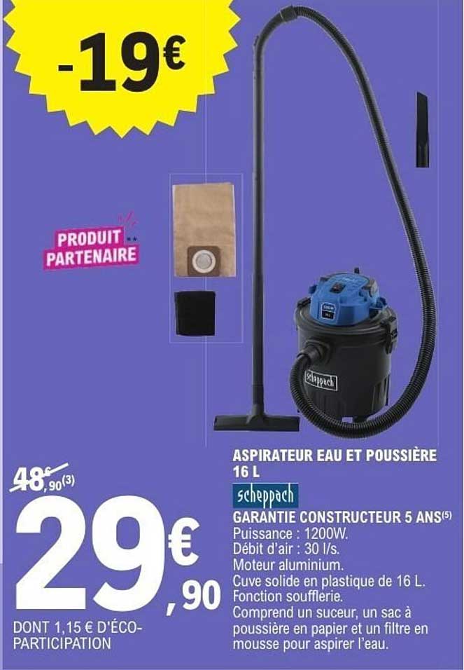 ASPIRATEUR EAU ET POUSSIERE 16 L