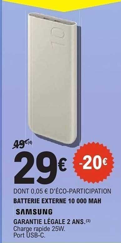 BATTERIE EXTERNE 10 000 MAH SAMSUNG