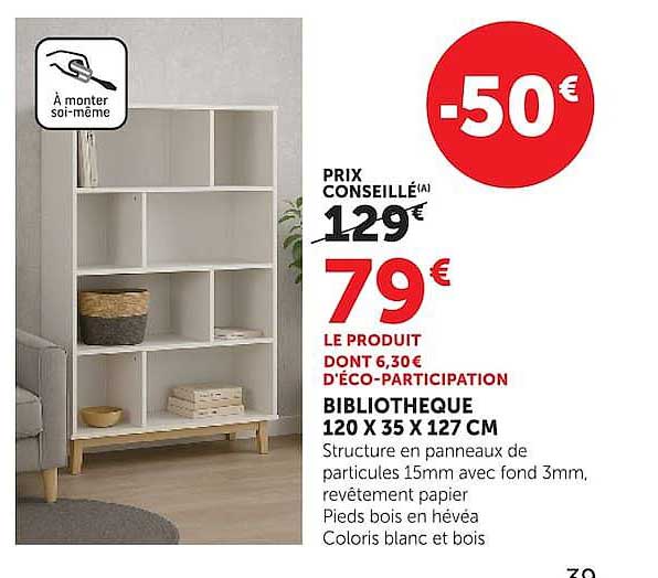 BIBLIOTHEQUE 120 X 35 X 127 CM