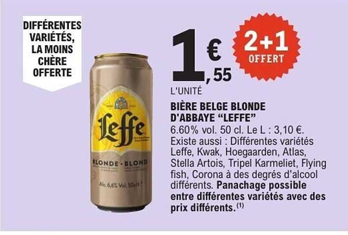 BIÈRE BELGE BLONDE D'ABBAYE “LEFFE”