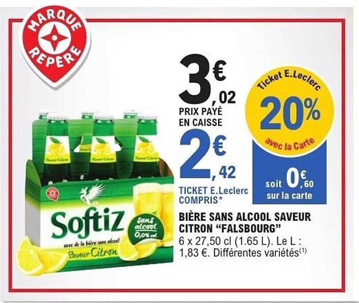 BIÈRE SANS ALCOOL SAVEUR CITRON “FALSBOURG”