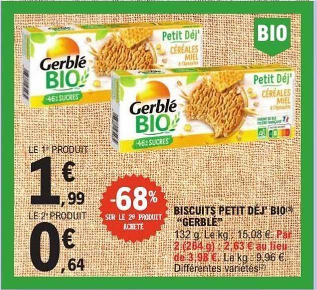 BISCUITS PETIT DEJ' BIO “GERBLE”