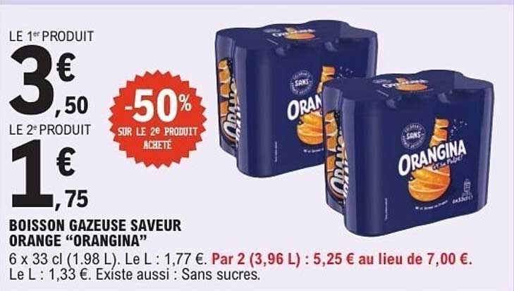 BOISSON GAZEUSE SAVEUR ORANGE “ORANGINA”