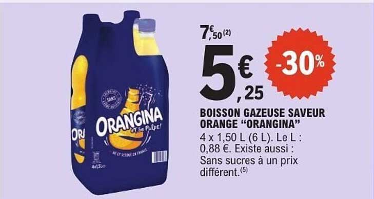 BOISSON GAZEUSE SAVEUR ORANGE “ORANGINA”
