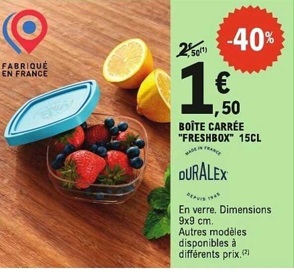 BOÎTE CARRÉE "FRESHBOX" 15CL