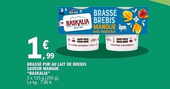 BRASSÉ PUR AU LAIT DE BREBIS SAVEUR MANGUE “BASKALIA”