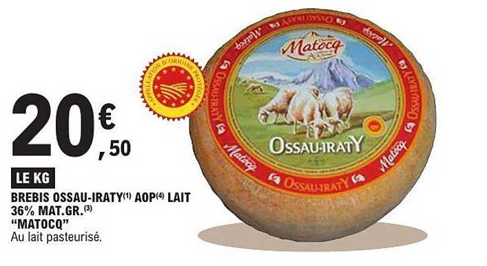 BREBIS OSSAU-IRATY(1) AOP(4) LAIT 36% MAT.GR.(3) “MATOQ”