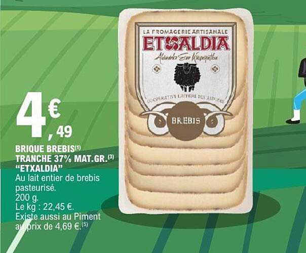 BRIQUE BREBIS TRANCHE 37% MAT.GR. "ETXALDIA"