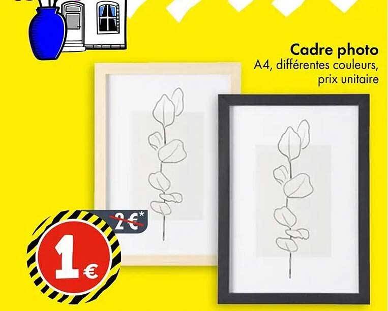 Cadre photo A4, différentes couleurs, prix unitaire