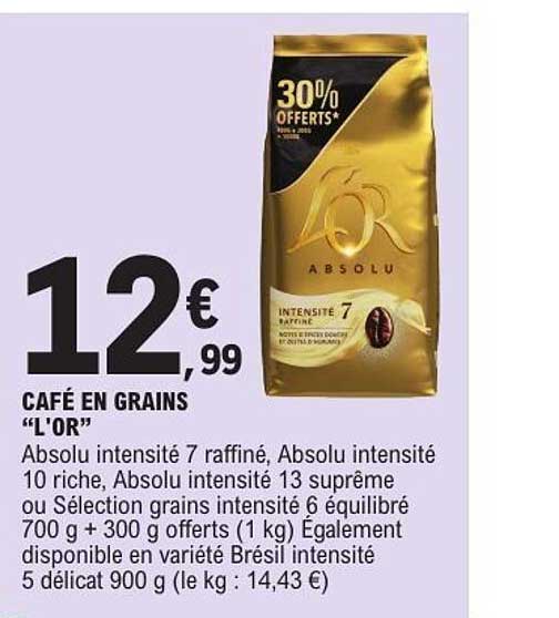 CAFÉ EN GRAINS “L’OR”