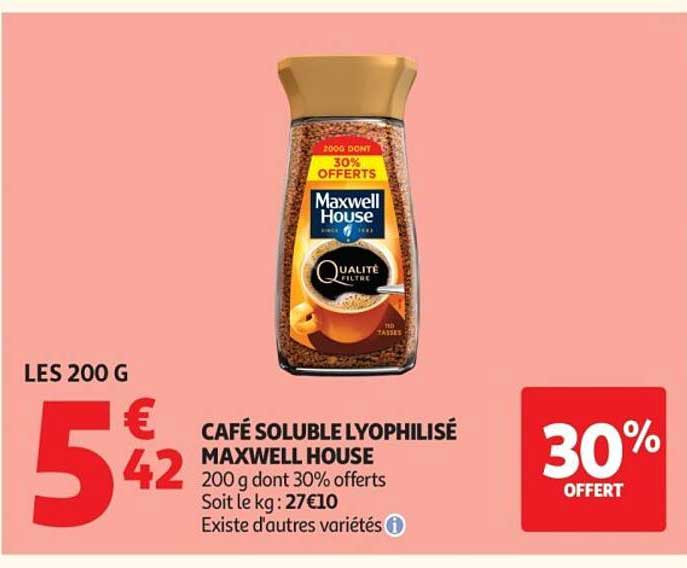 CAFÉ SOLUBLE LYOPHILISÉ MAXWELL HOUSE