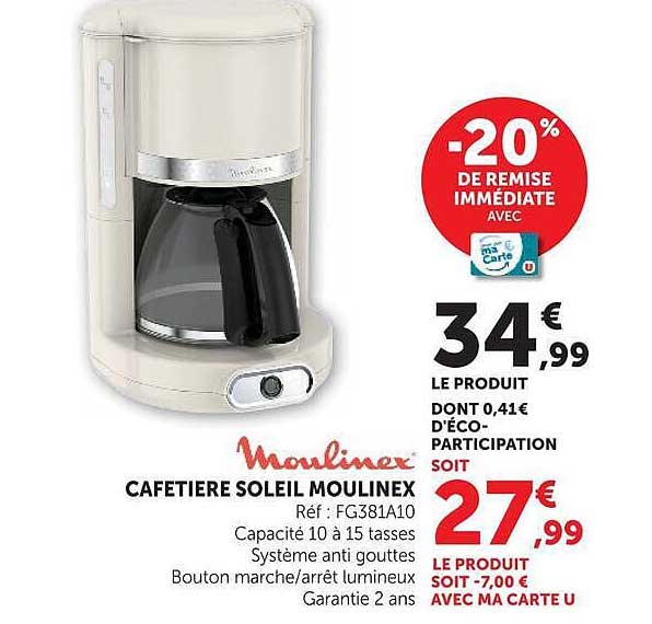 CAFETIERE SOLEIL MOULINEX