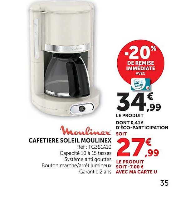 CAFETIERE SOLEIL MOULINEX